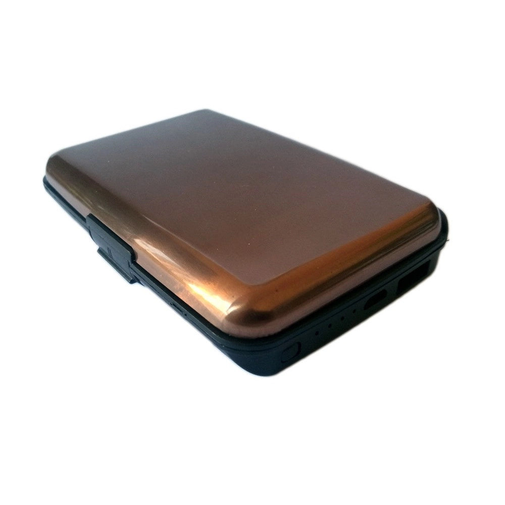 Trade Shop - Batteria Esterna Power Bank 2 In 1 Porta Carte Di Credito Tessera In Alluminio -