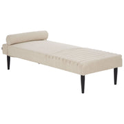 Chaise Lounge Beige Rivestimento in tessuto Gambe in metallo Moderno Minimalista