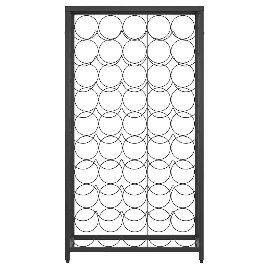 Portavini da 45 Bottiglie Nero 54x18x100cm in Ferro Battuto