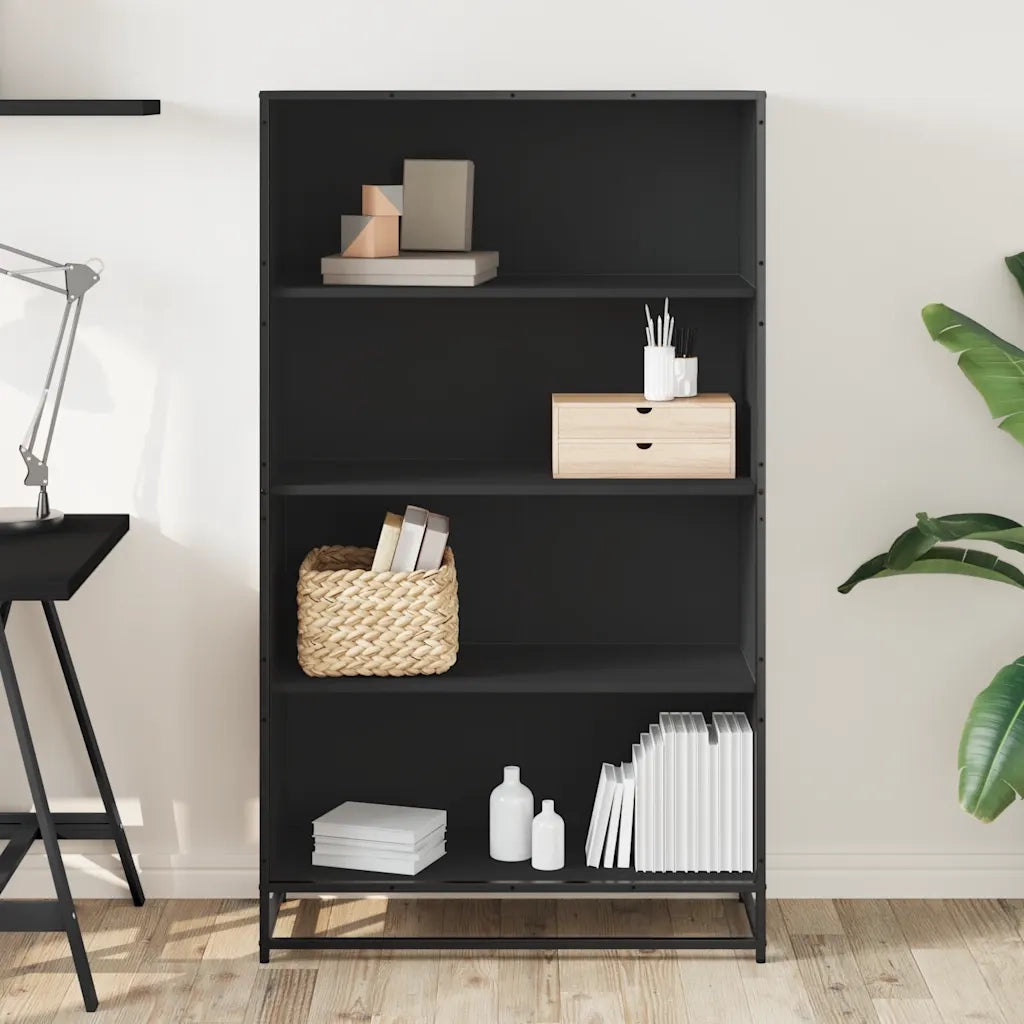 Libreria Nera 80,5x35x139 cm in Truciolato 3300845