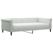 Divano letto | Sof¨¤ letto | Letto singolo con Materasso Grigio Chiaro 100x200 cm in Velluto