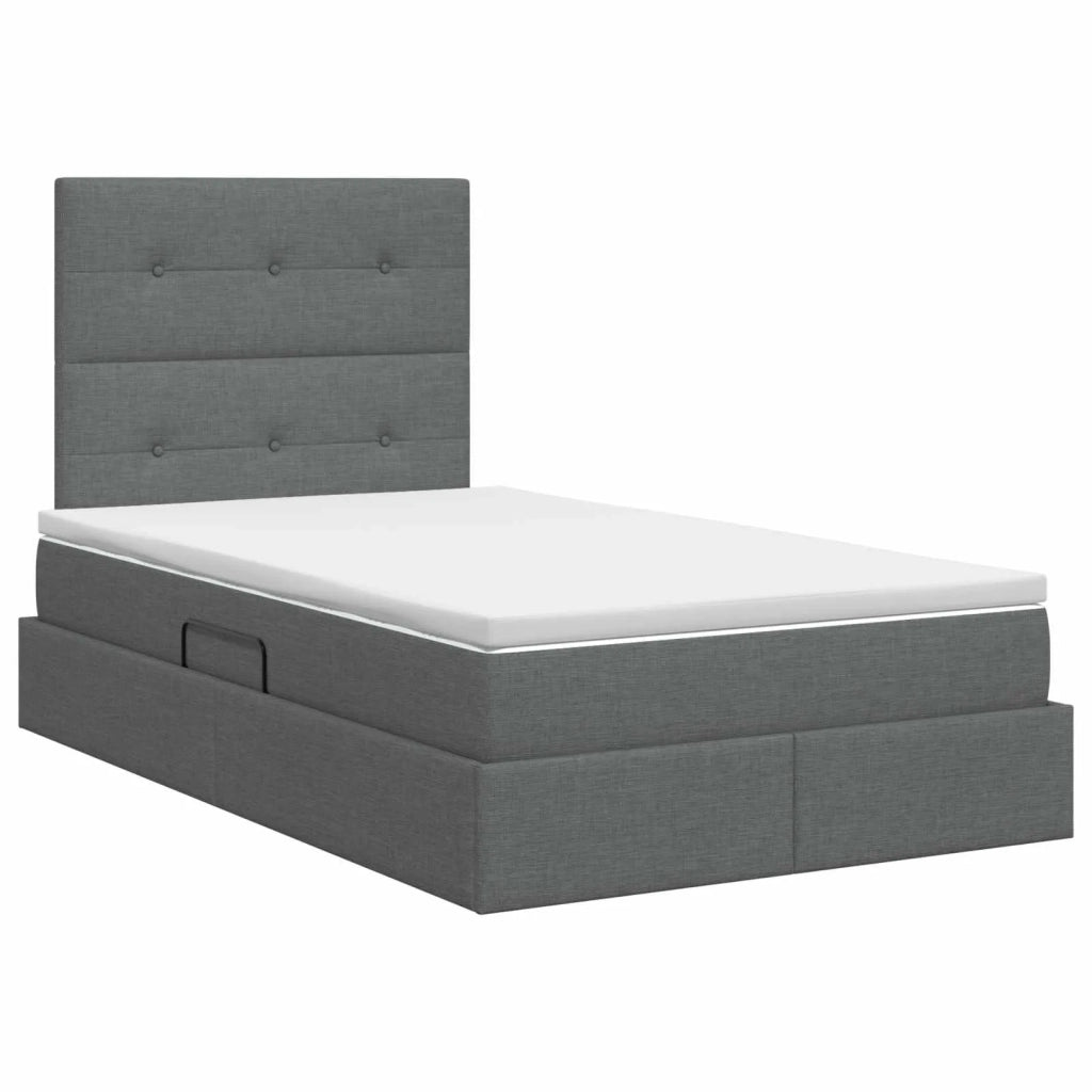 Letto con contenitore e materasso Grigio Scuro 120 x 200 cm 3459496