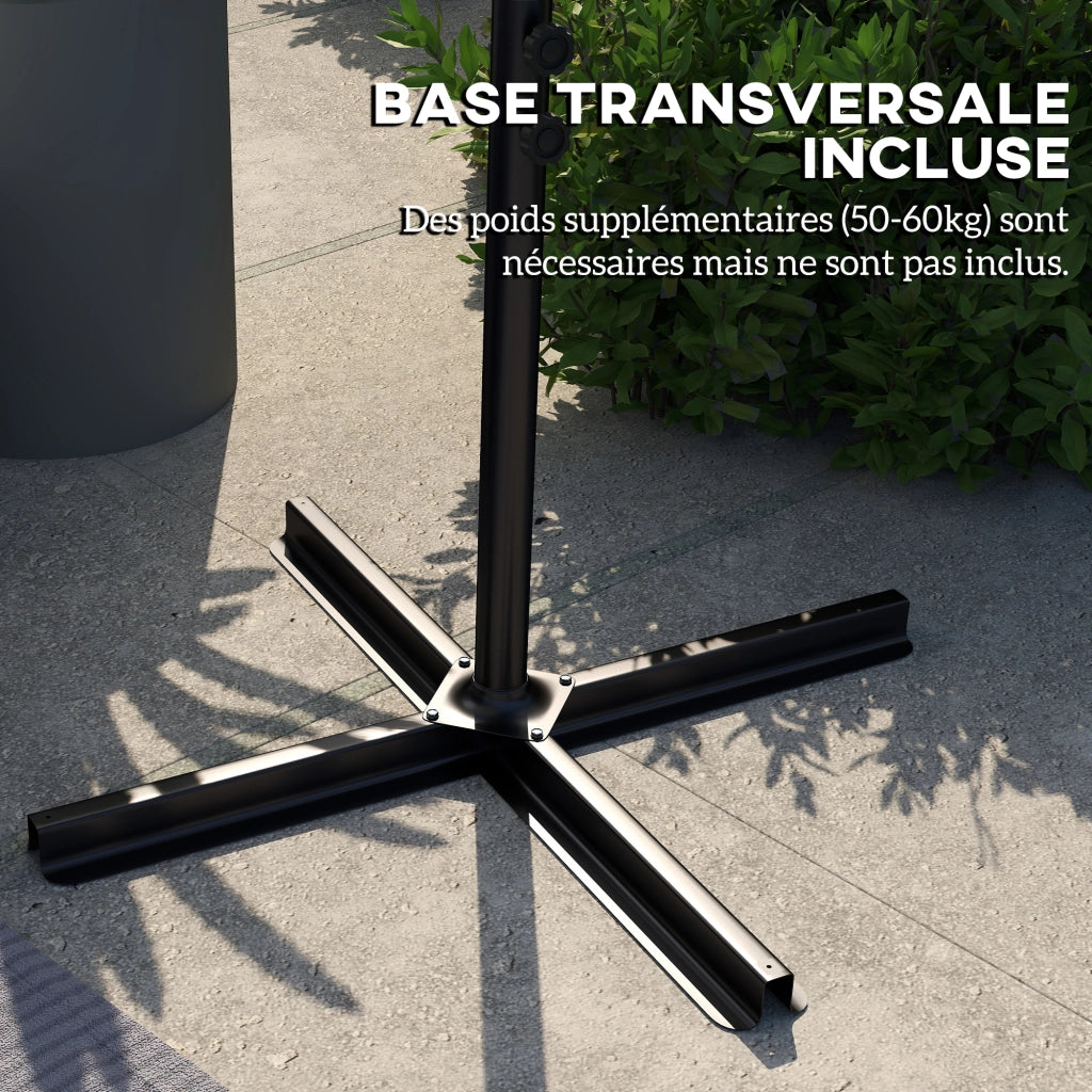Parasol rettangolare esterno con manovella ¨C zephmum ¨C 294x193x250 cm