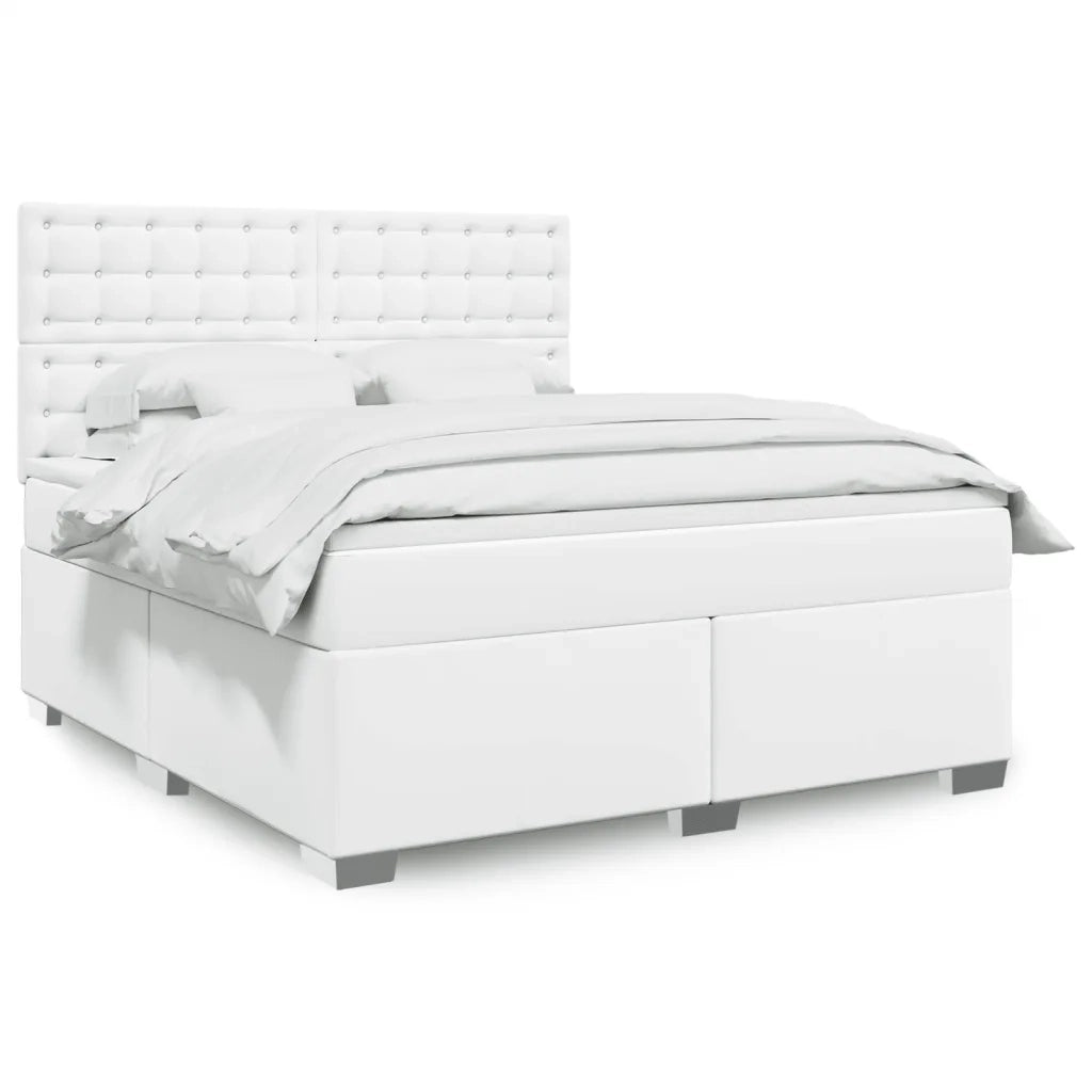 Giroletto a Molle con Materasso Bianco 180x200 cm in Similpelle 3290733