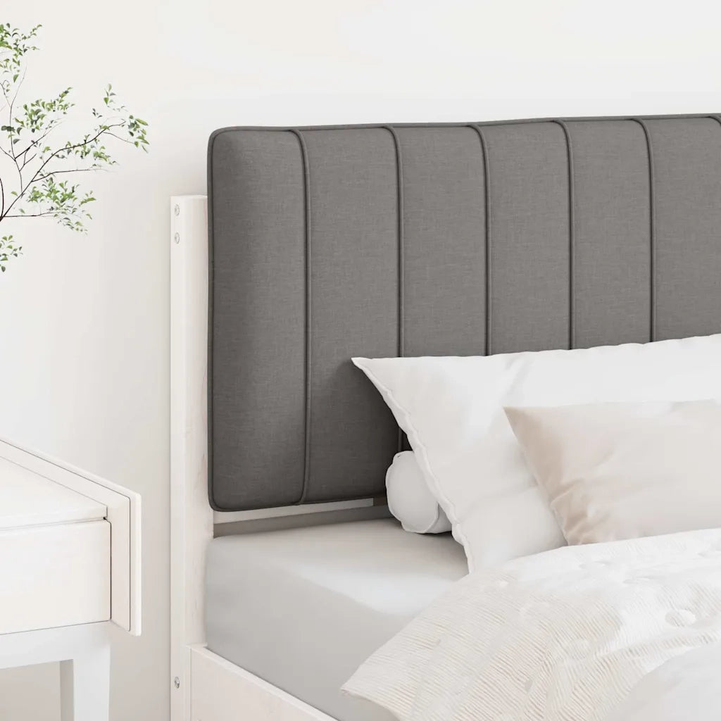 Testiera imbottita-Testiera con Cuscini-Testata Bianco e grigio chiaro 90 cm Pino massello 907811