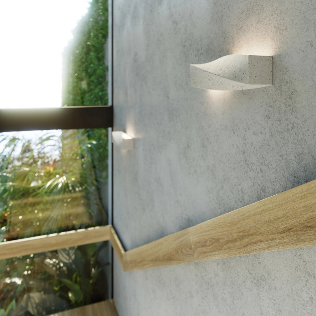 Applique DELTIO in cemento grigio 2xE27 IP20 Pure Lume