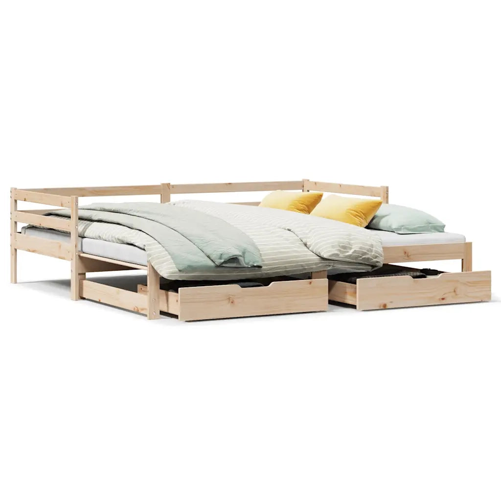 Divano Letto Estraibile con Cassetti senza Materasso 90x190 cm 3302146