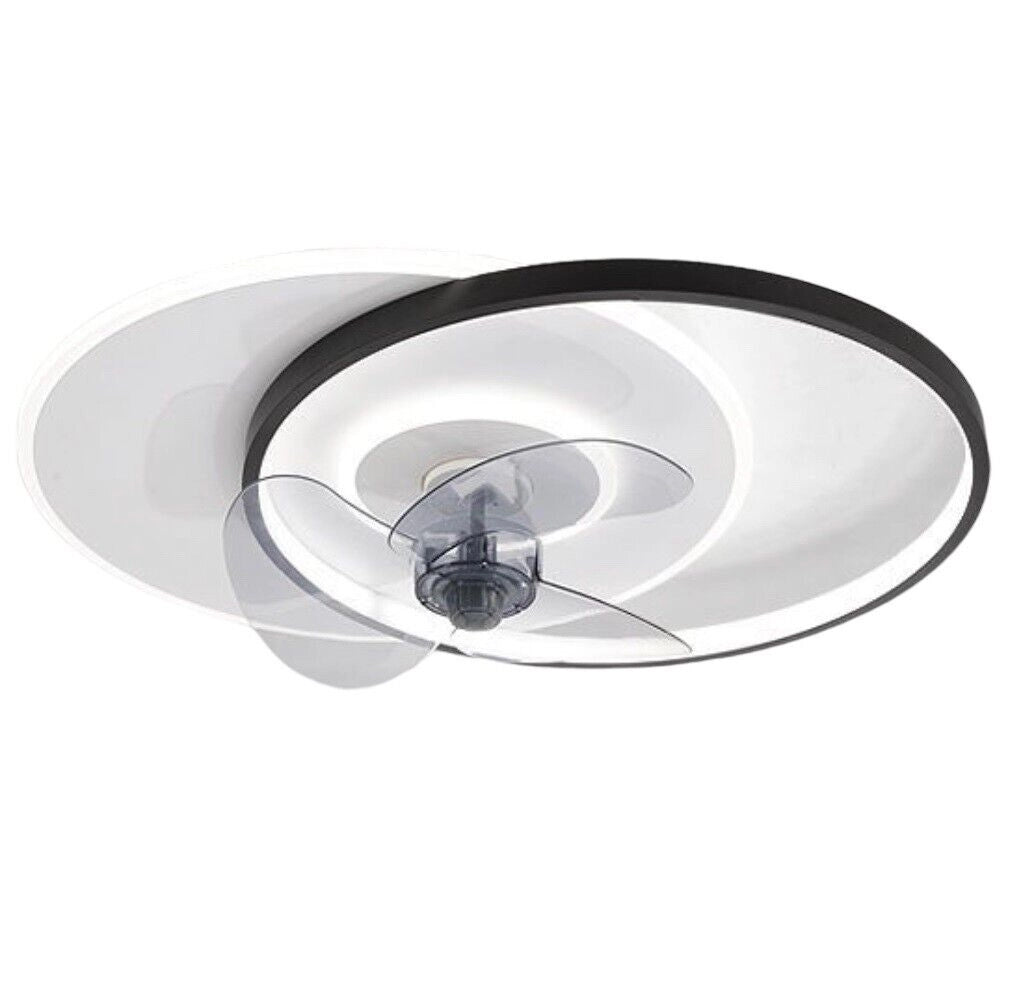 Plafoniera moderna a led con ventilatore da soffitto cambia 3 luci e velocità telecomando dimmerabile