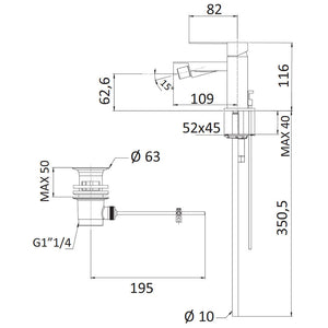 Rubinetto Miscelatore Monocomando Bidet in Ottone Mariani Polar Cromato