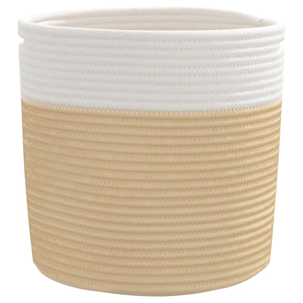 Cestini Portaoggetti 2 pz Beige e Bianco ?28x28 cm in Cotone CFW7767553