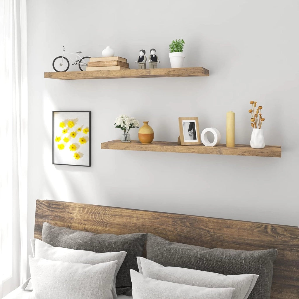 Mensola da Parete, Mensola da Muro, Legno MDF, Set di 2, per Cucina, Bagno, Soggiorno, ECC RG9315hov-2