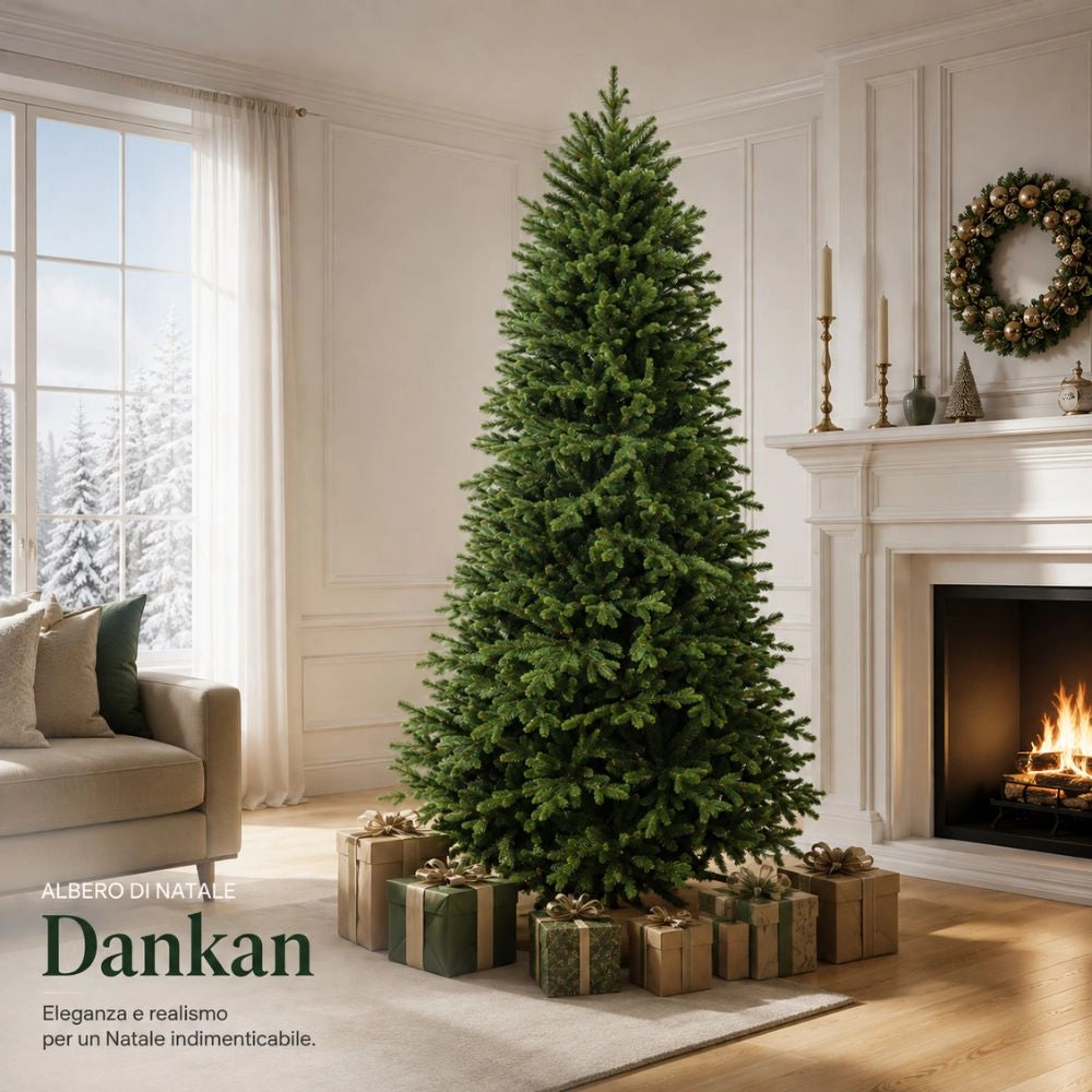 Albero di natale artificiale realistico folto dankan h 270 cm