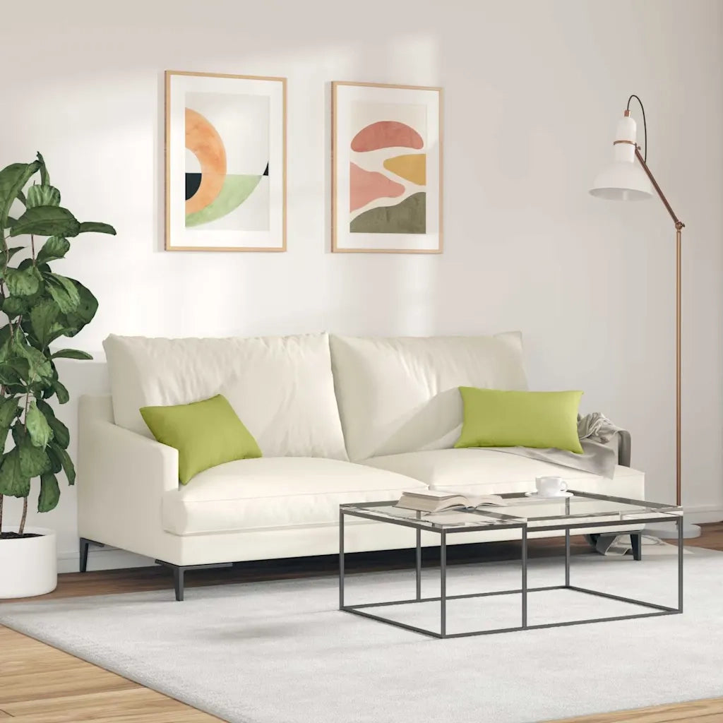 Cuscini da Divano 2 pcs Verde chiaro 50 x 30 cm Tessuto