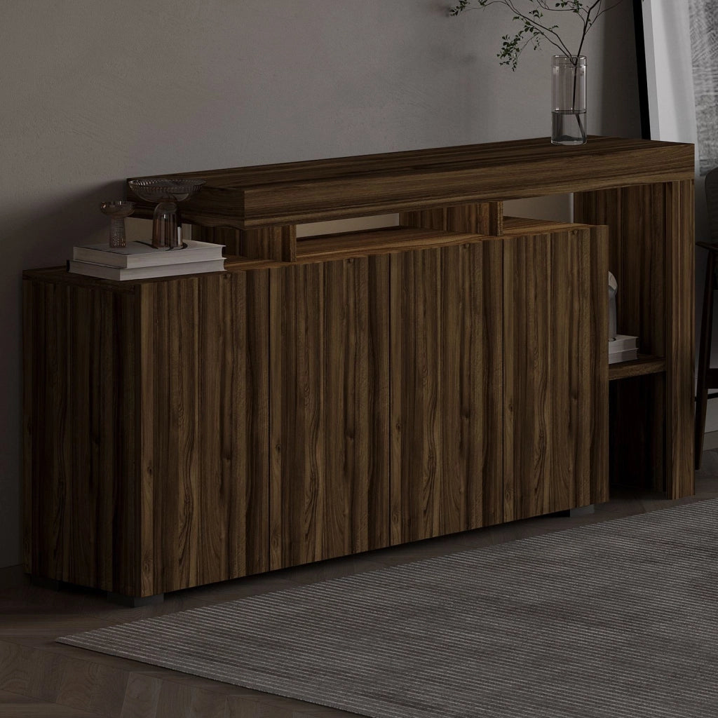 Credenza in legno "Beliz" - 170 x 35 x 80 cm - Noce