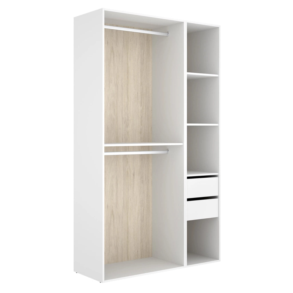 Armadio Camera da Letto Fellowship, Guardaroba Grande 4 Ripiani, 45x205h cm Bianco