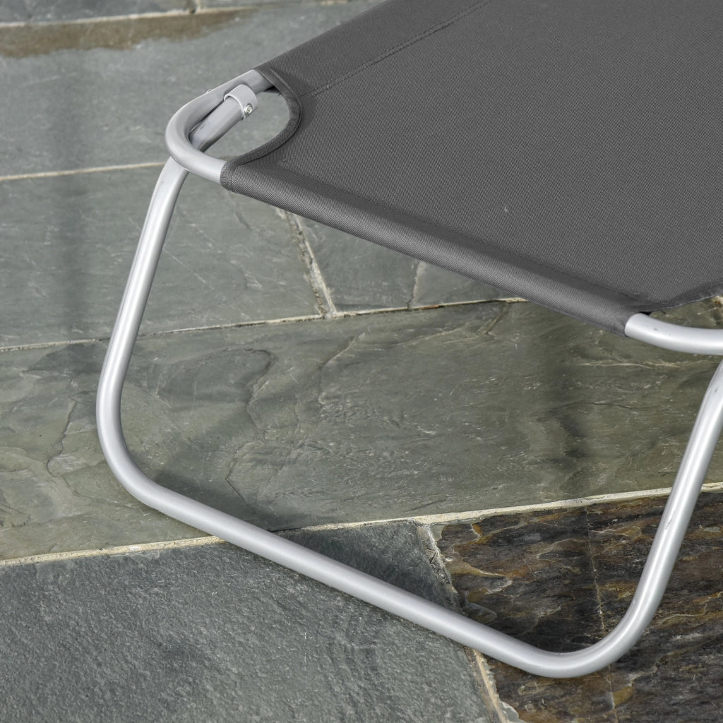 Tumbona Pieghevole con Schienale Regolabile 5 Posizioni ¨C zephmum ¨C Grigio 187x55x24 cm