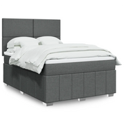 vidaXL Giroletto a Molle con Materasso Grigio Scuro 140x190 cm Tessuto