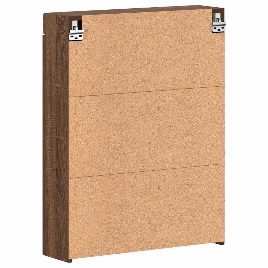 Mobiletto per specchio da bagno con porta TULUM Rovere Marrone