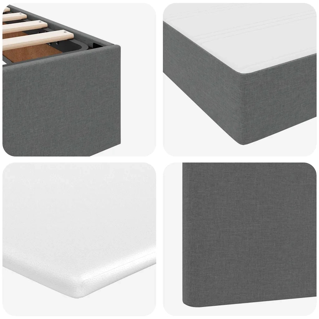 Letto con contenitore e materasso Grigio scuro 90 x 190 cm
