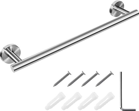 Asseccoletto per asciugamano da parete con montaggio a vite 304 RVS Asseccoletto per asciugamano piccolo per bagno e cucina 40cm (argentato)