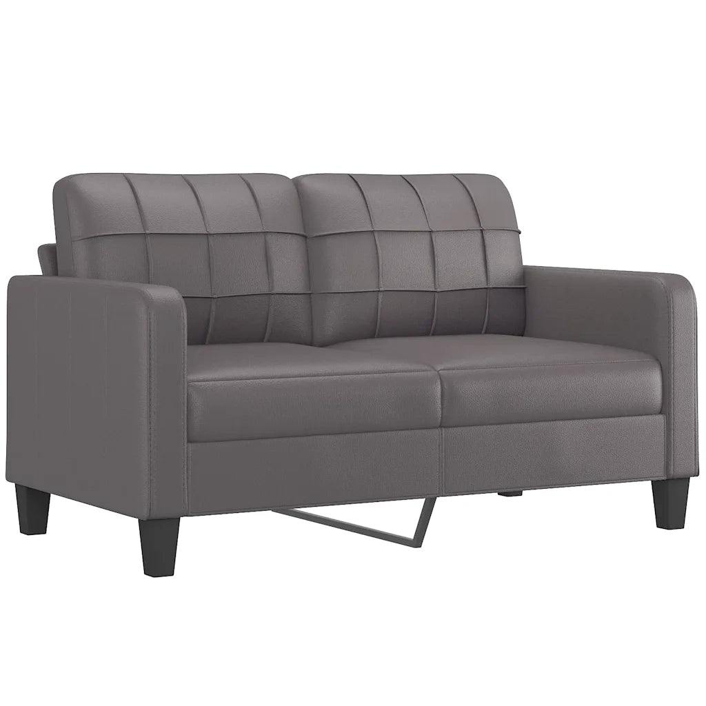 Divano | Divano da soggiorno | Sofa a 2 Posti Grigio 140 cm in Similpelle