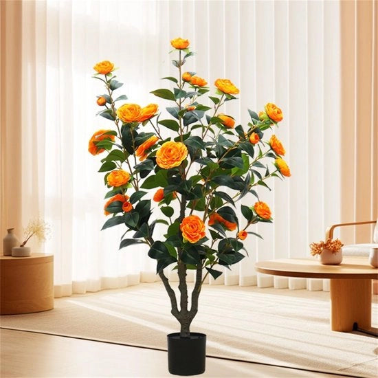 Cameliaboom Artificiale - Pianta artificiale in fiore che si presta a decorazioni in casa, in ufficio e in salotto.