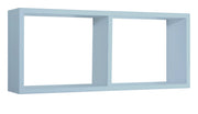 Mensola Rettangolare 2 Scomparti da Parete 70x30x15,5 cm in Fibra di Legno Morgana Blu Baltico