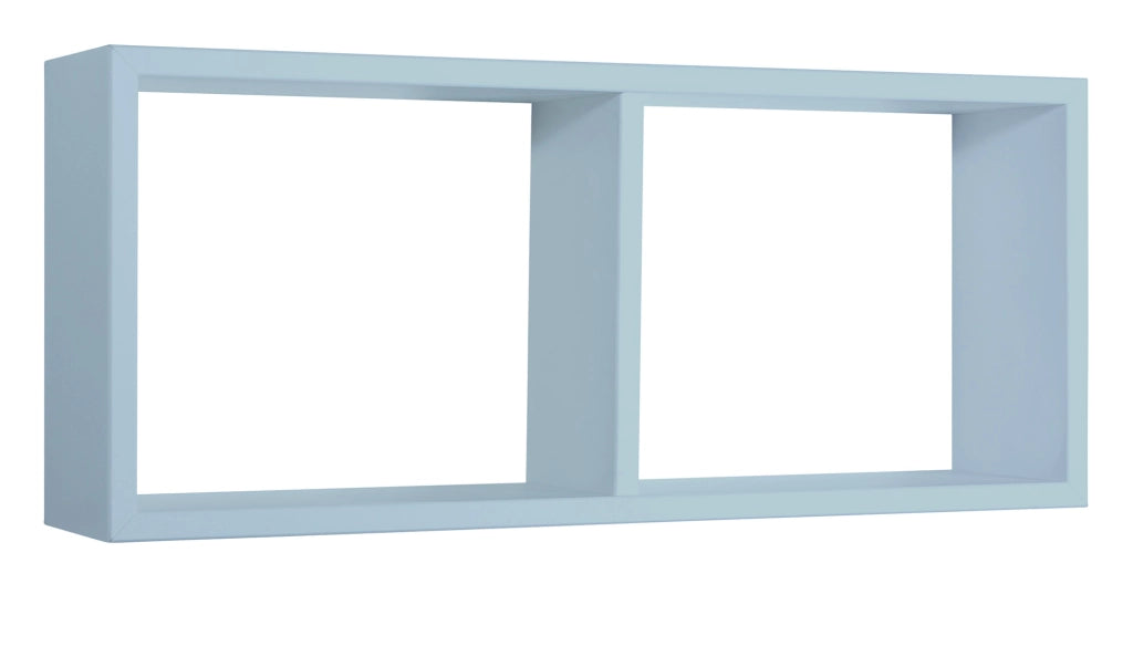 Mensola Rettangolare 2 Scomparti da Parete 70x30x15,5 cm in Fibra di Legno Morgana Blu Baltico