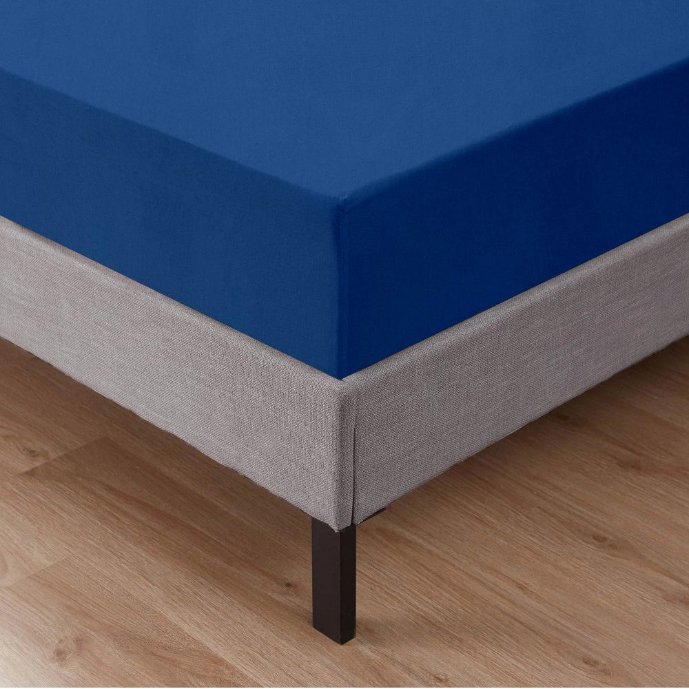 Lenzuolo Sotto Con Angoli Elastici 100% Puro Cotone  Avio - Singolo
