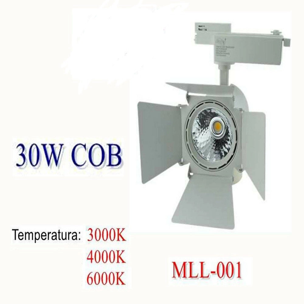 Trade Shop - Faro Faretto Cob Led Binario Snodabile Luce Fredda Calda Naturale Soffitto 30w -