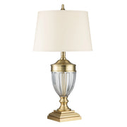 Lampada tavolo Dennison ottone crema E27 60W Quoizel