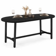 Tavolo da pranzo 180x80x75 cm in MDF e ferro nero, 6-8 persone