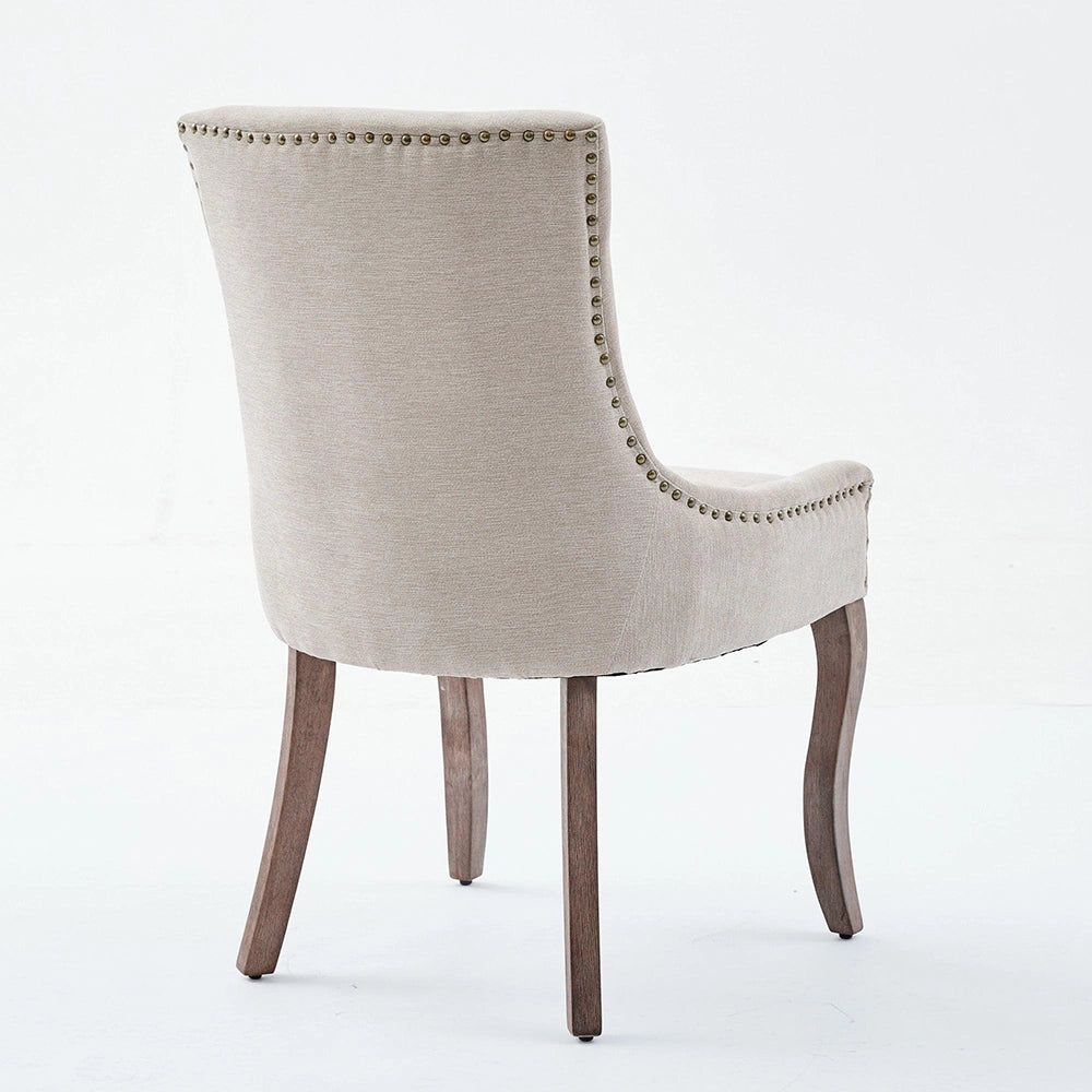 Set 2 sedie Ultra Side - Xylo - tessuto beige gambe legno