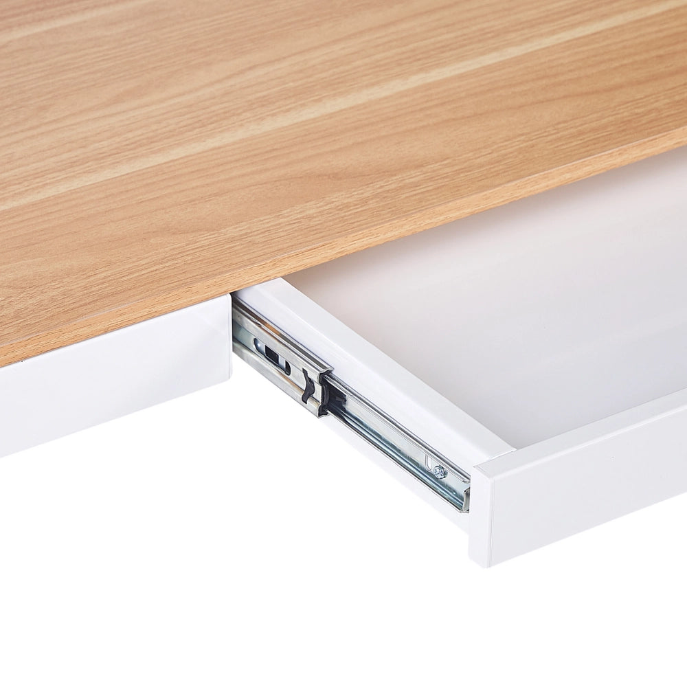 Scrivania elettrica ad altezza regolabile legno chiaro e bianco 120x60 cm ufficio studio lavoro
