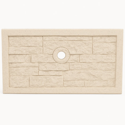 Frontalino pilozza serie muraglietto foro bianco effetto pietra 45 x h.24 cm