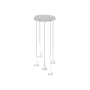 Lampadario Moderno Aygo Tondo Metallo Bianco 5 Luci Gu10