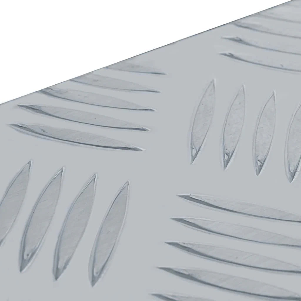 Cassetta portautensili in alluminio argentato baule portaoggetti cassetta degli attrezzi 80 x 30 x 35 cm argento 02_0003208