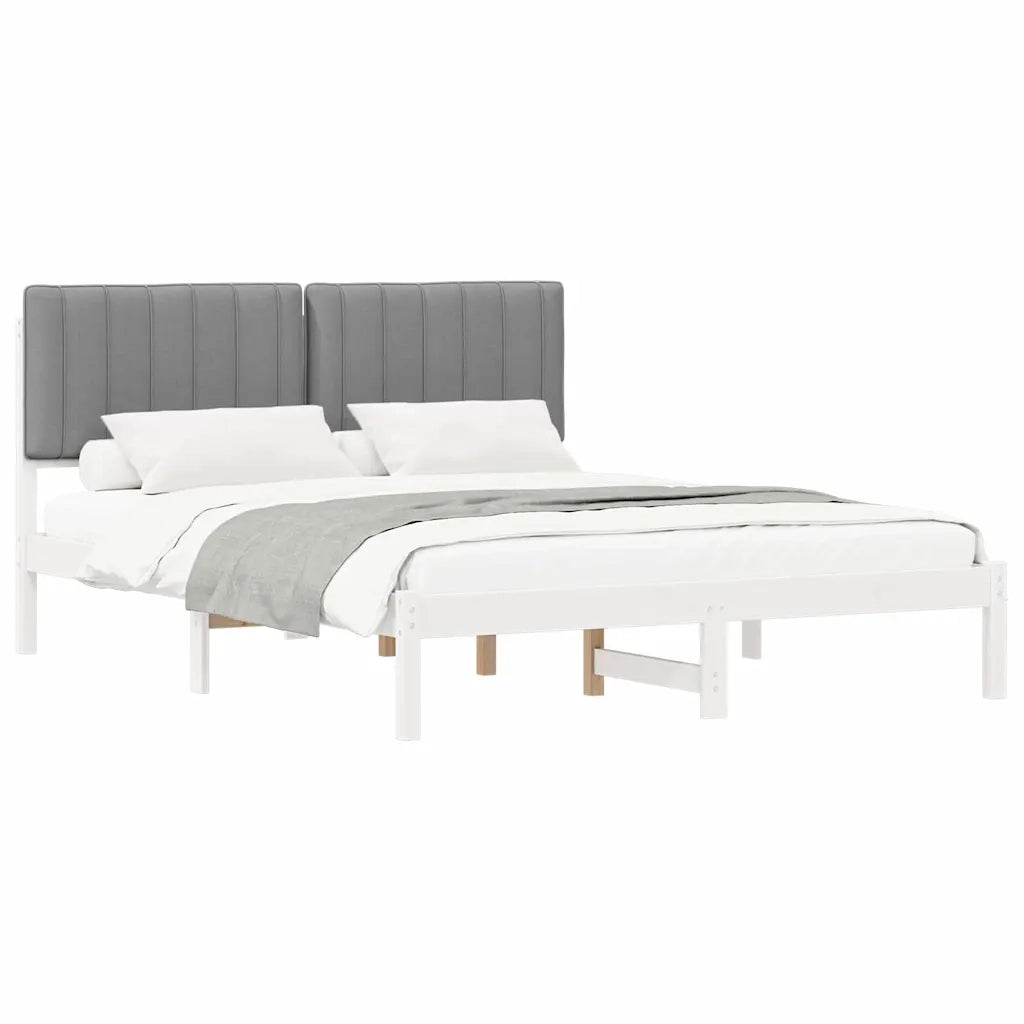 Letto con Testiera Rivestita Grigio chiaro 160 x 200 cm 878038