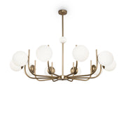 Maytoni Lampadario contemporaneo Rendez-vous 10 luci E14 ottone metallo diffusore vetro