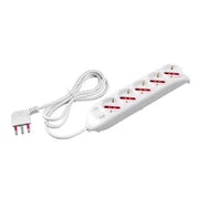 MULTIPRESA CON INTERRUTTORE ROSI 4 posti - Col. Bianco - ROSI