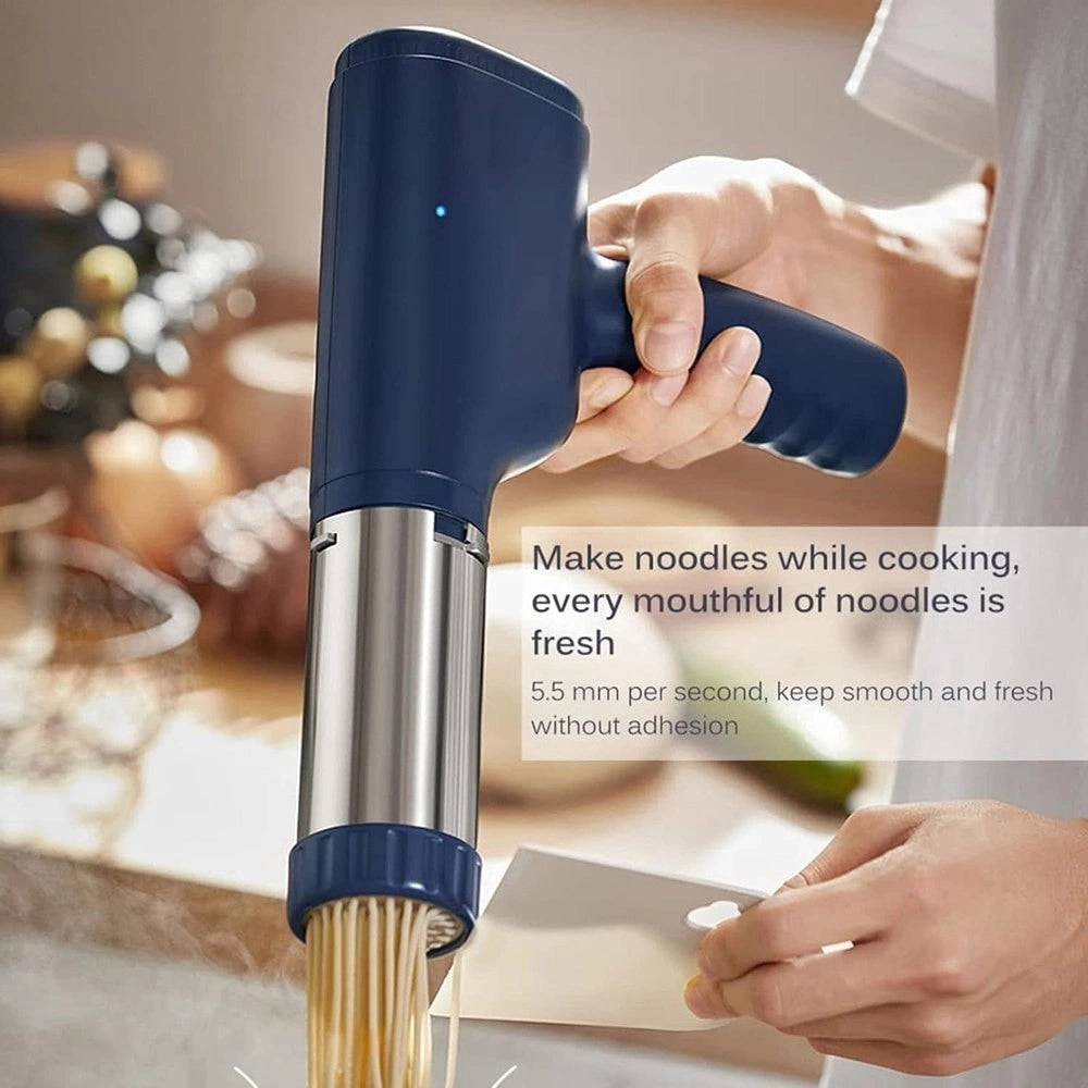Trade Shop - Macchina Per Pasta Elettrica Wireless Automatica Portatile Cucina Con 3 Stampi -