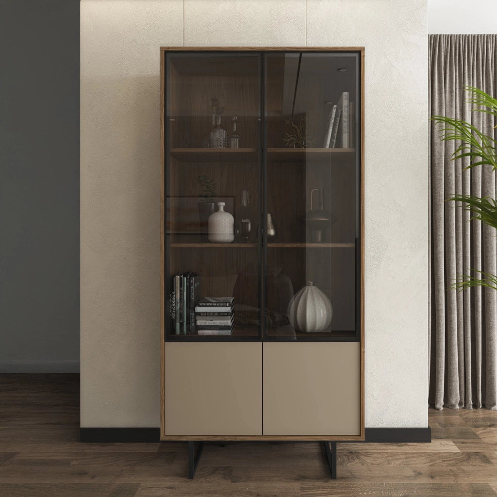 Mobile Espositore Agro, Vetrina 3 Ripiani, 190x40x90h cm Marrone Noce