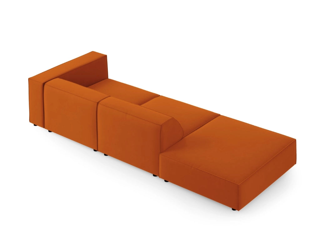 Cosmopolitan Design - Divano sinistro "Arendal" 4 posti in velluto terracotta 