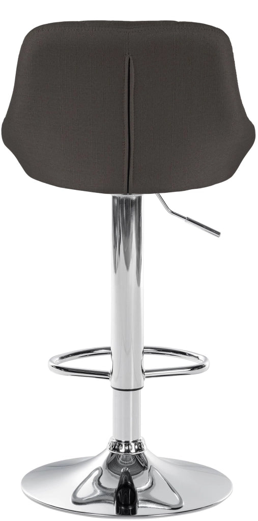 Sgabello bar LAZIO in tessuto grigio scuro,cromo