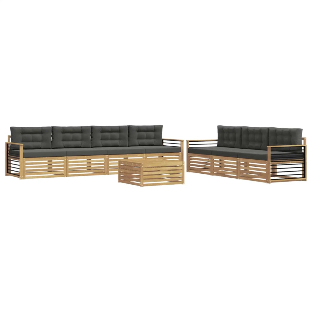 Set di divani da esterno 8 pcs Bianco e Antracite