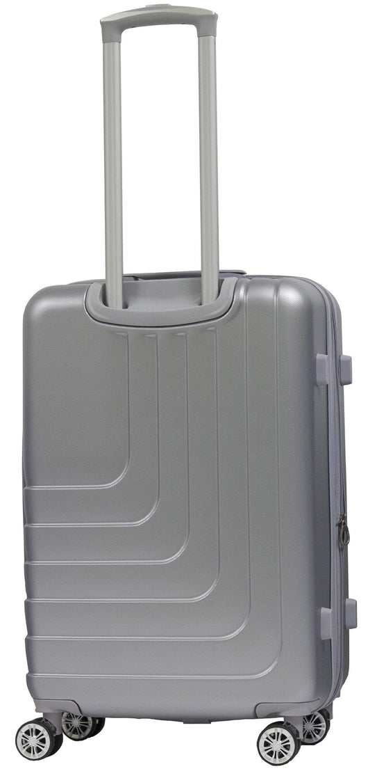 Trolley Valigia Media Rigida in ABS 4 Ruote TSA Ravizzoni Titanio Silver