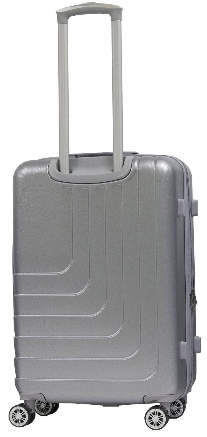 Trolley Valigia Media Rigida in ABS 4 Ruote TSA Ravizzoni Titanio Silver