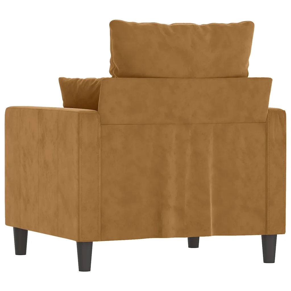 Poltrona-Divano Sedia-Poltroncina Marrone 60 cm Velluto 866548