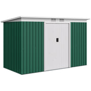 Casetta da Giardino in Metallo per Attrezzi ¨C zephmum ¨C Verde 213x130x172 cm