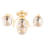 Plafoniera glamour oro con sfere ambra 4xE14 Alfa Kretka